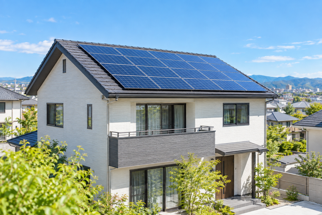 太陽光パネルを設置した戸建て住宅のイメージ