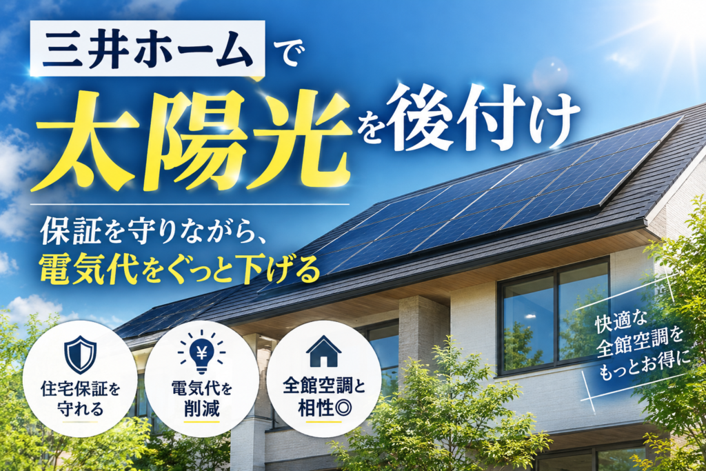 三井ホームへの太陽光後付けで確認したいDSP屋根・保証・全館空調の条件