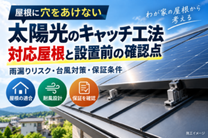 金属屋根の太陽光キャッチ工法で確認する、屋根の適合・耐風設計・保証条件（施工イメージ）